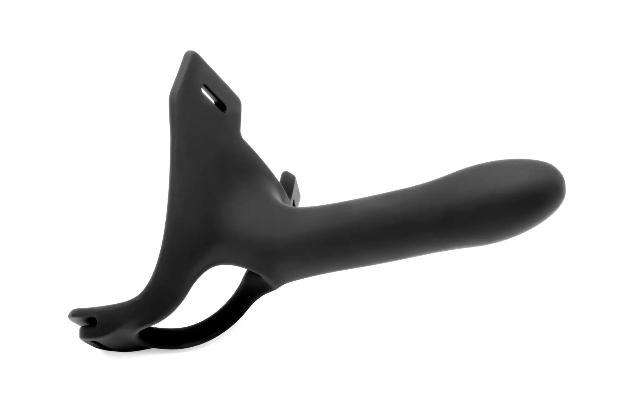 Black silicone urethral dilator with ergonomic handle and adjustable clamp for perfectfit zoro strap-on 5.5in black