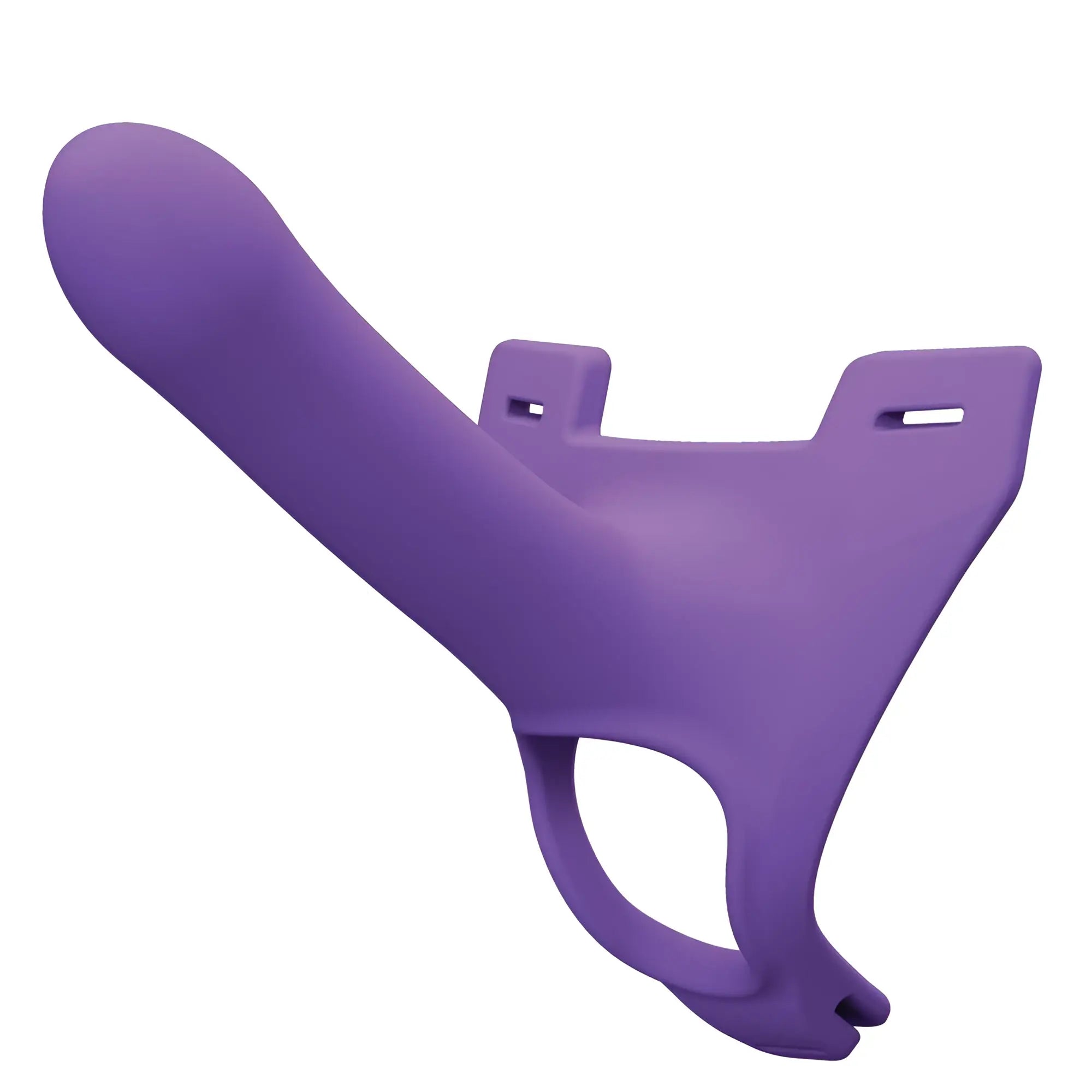Perfectfit zoro strap-on 5.5in purple silicone urinal stand with curved ergonomic design and adjustable mounting brackets