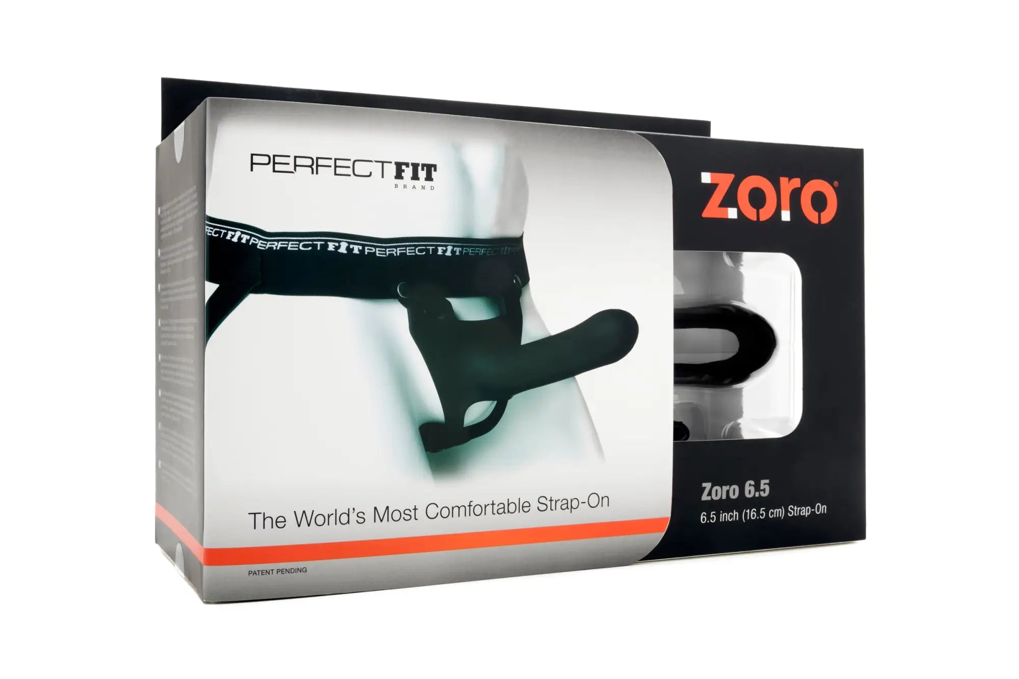 Black zoro perfectfit 6.5 inch strap-on with sleek ergonomic design and adjustable belt for a secure fit