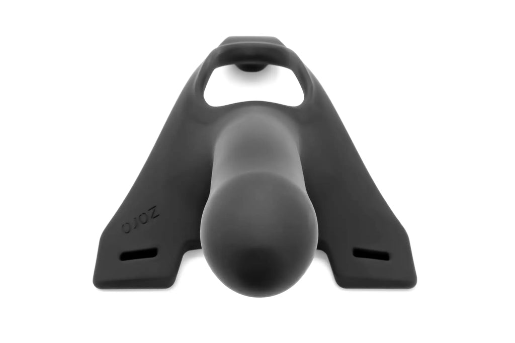 Black silicone cock ring with integrated bottle opener from perfectfit zoro strap-on 6.5in black