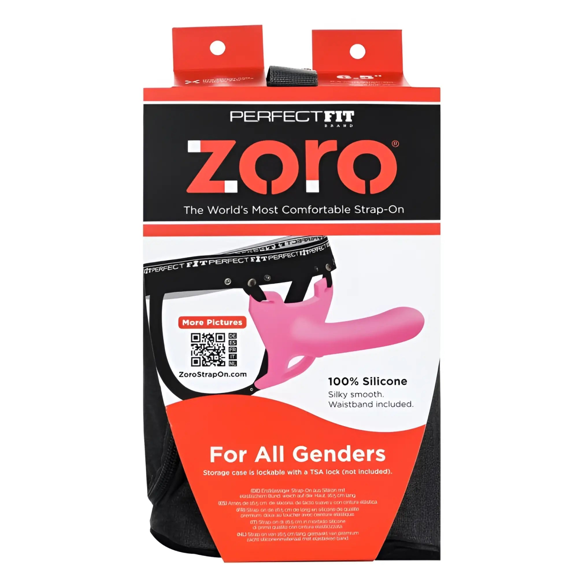 Pink silicone perfectfit zoro strap-on with black waistband 6.5 inch designed for secure comfortable wear