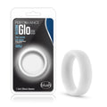 White silicone cock ring from blush with flat design and smooth texture in the performance silicone glo collection