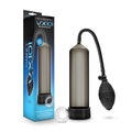 Black and translucent gray performance vx101 male enhancement pump with flexible hose and bulb for enhanced use