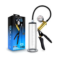 Performance vx6 male enhancement pump system with transparent chamber, gold handle, pressure gauge, and black tubing