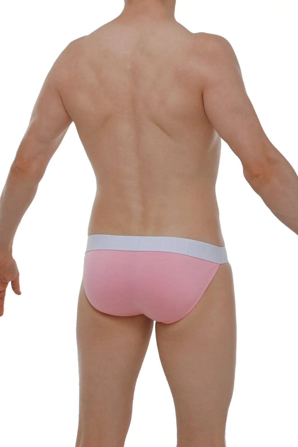 Pink briefs with white waistband made of modal fabric from petitq bikini aizy modal pink collection
