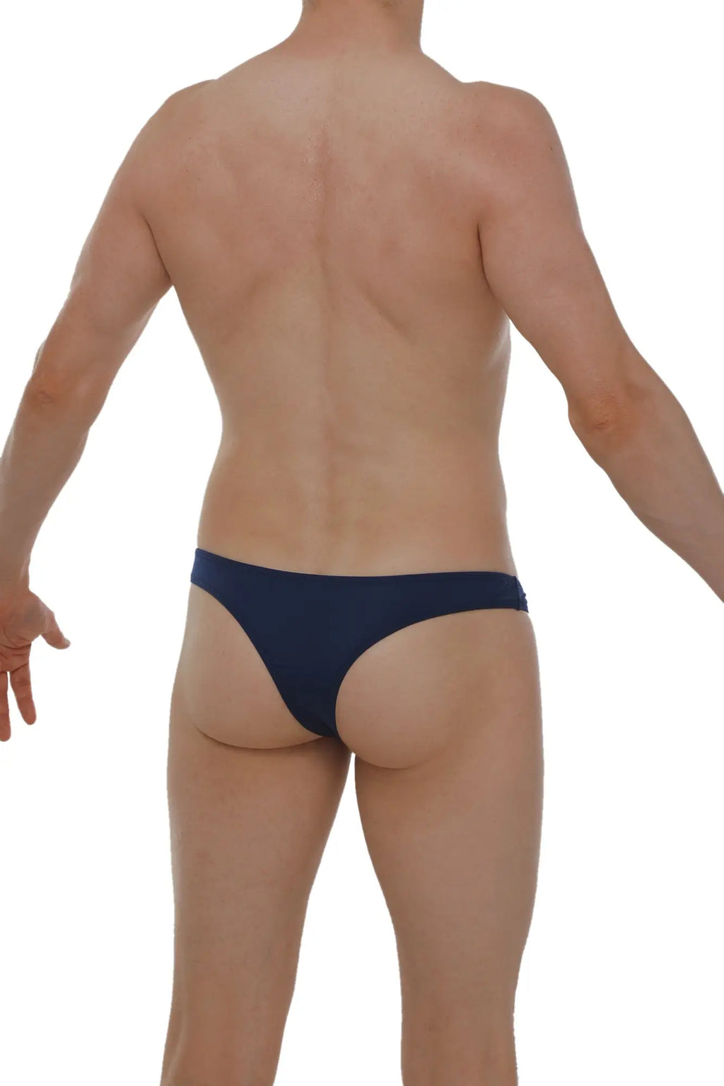 Navy blue petitq bikini capri thong made of smooth stretchable fabric with a snug fit and minimalistic design