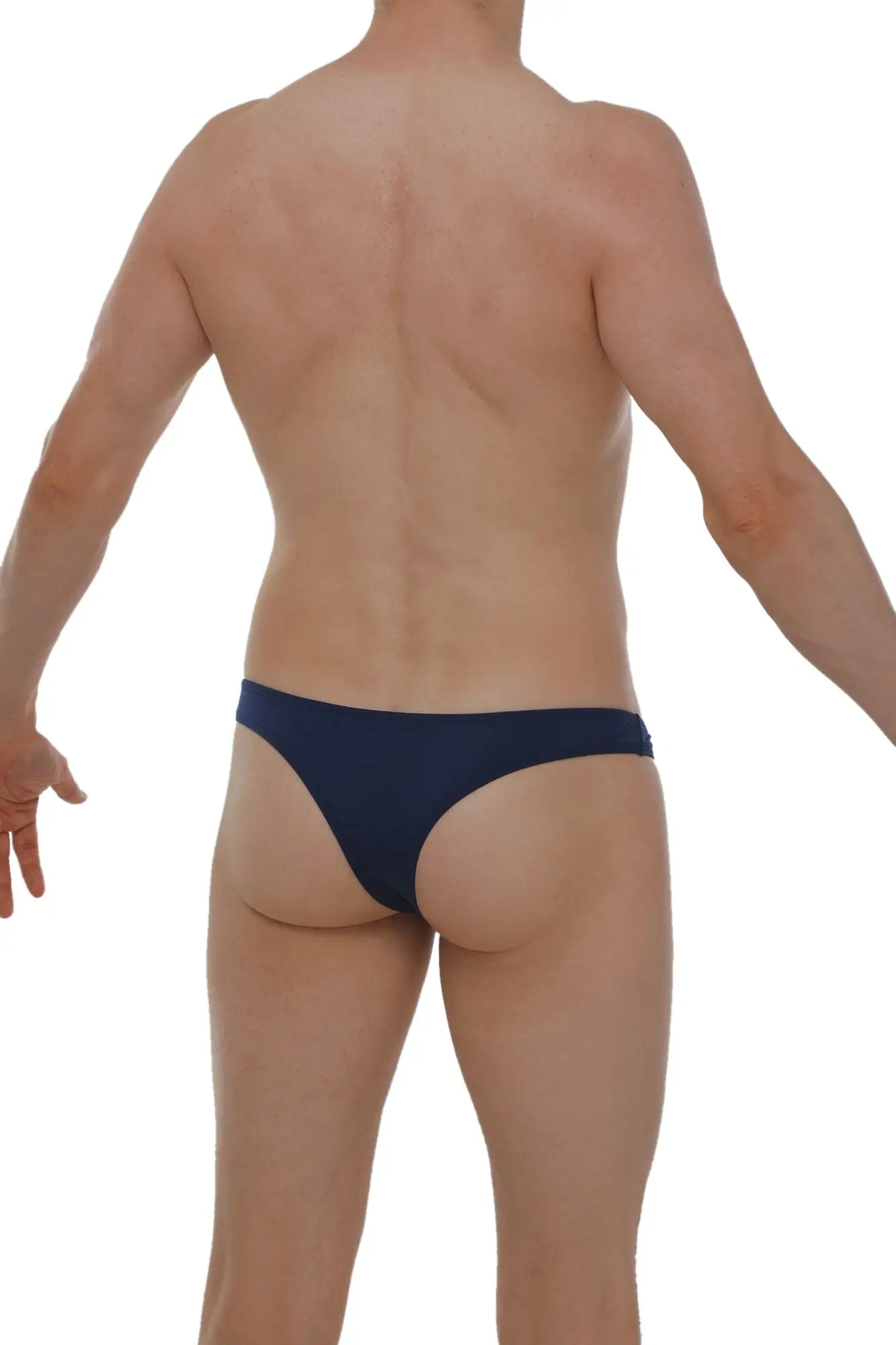 Navy blue petitq bikini capri thong made of smooth stretchable fabric with a snug fit and minimalistic design