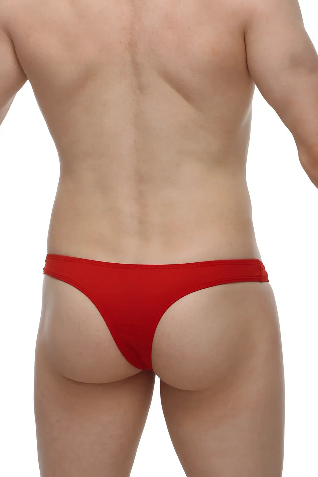 Red thong briefs petitQ bikini capri in soft fabric showing the front view for comfortable everyday wear