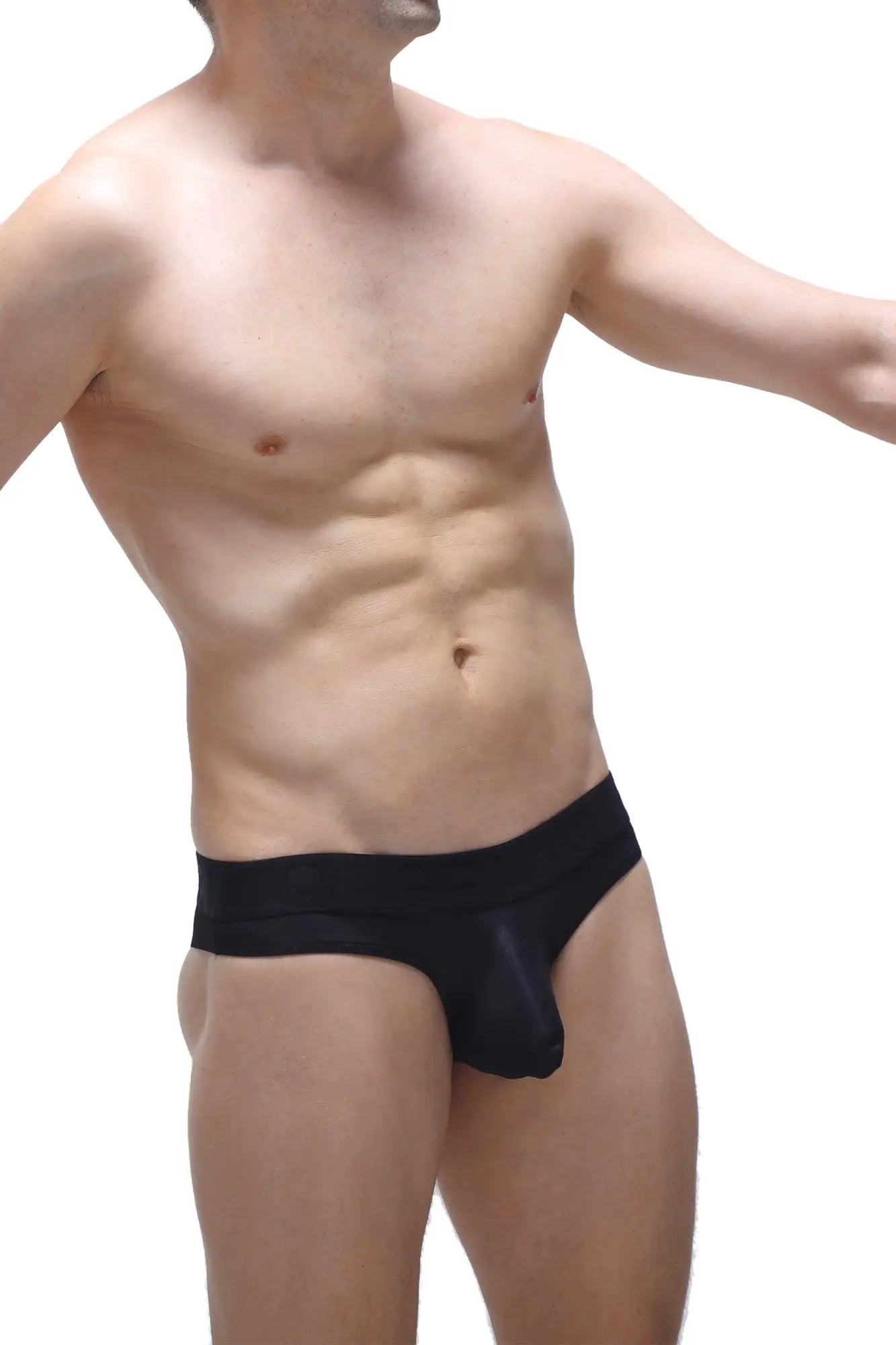 Petitq bikini chisa voile black men’s briefs with smooth stretchy fabric and contoured design
