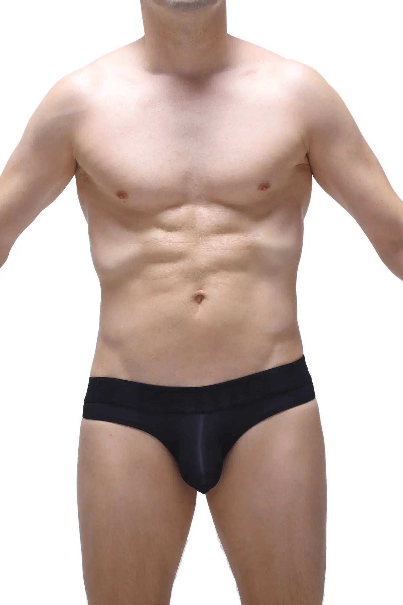 Petitq bikini chisa voile black black form-fitting briefs with smooth stretchy fabric and contoured design
