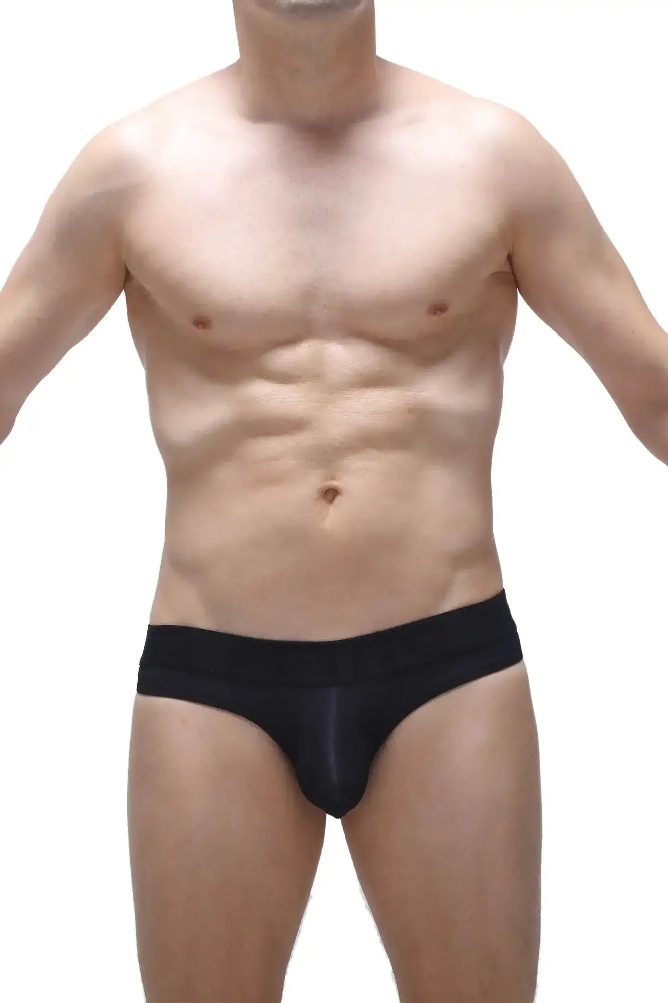 Petitq bikini chisa voile black black form-fitting briefs with smooth stretchy fabric and contoured design