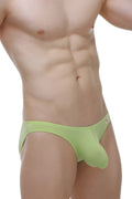 Petitq bikini colline bamboo apple green light green form-fitting men’s briefs with smooth stretchy fabric and subtle logo