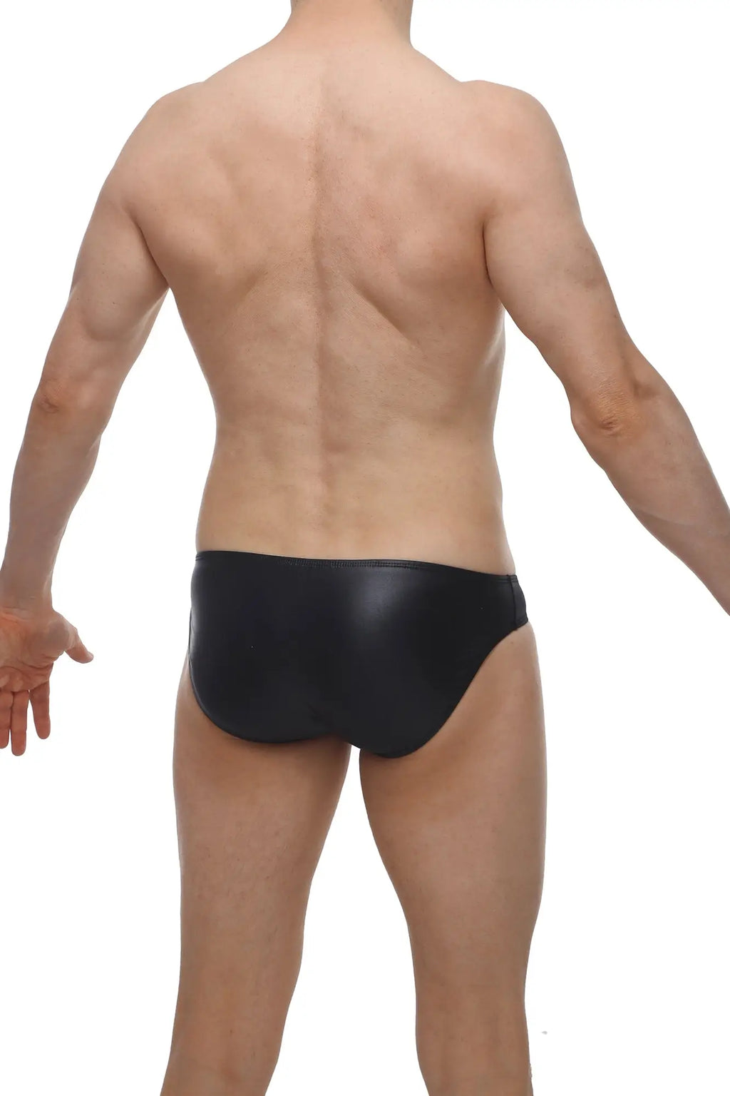 PetitQ bikini cuxac black sleek glossy swim trunks with a modern cut ideal for stylish swimwear use