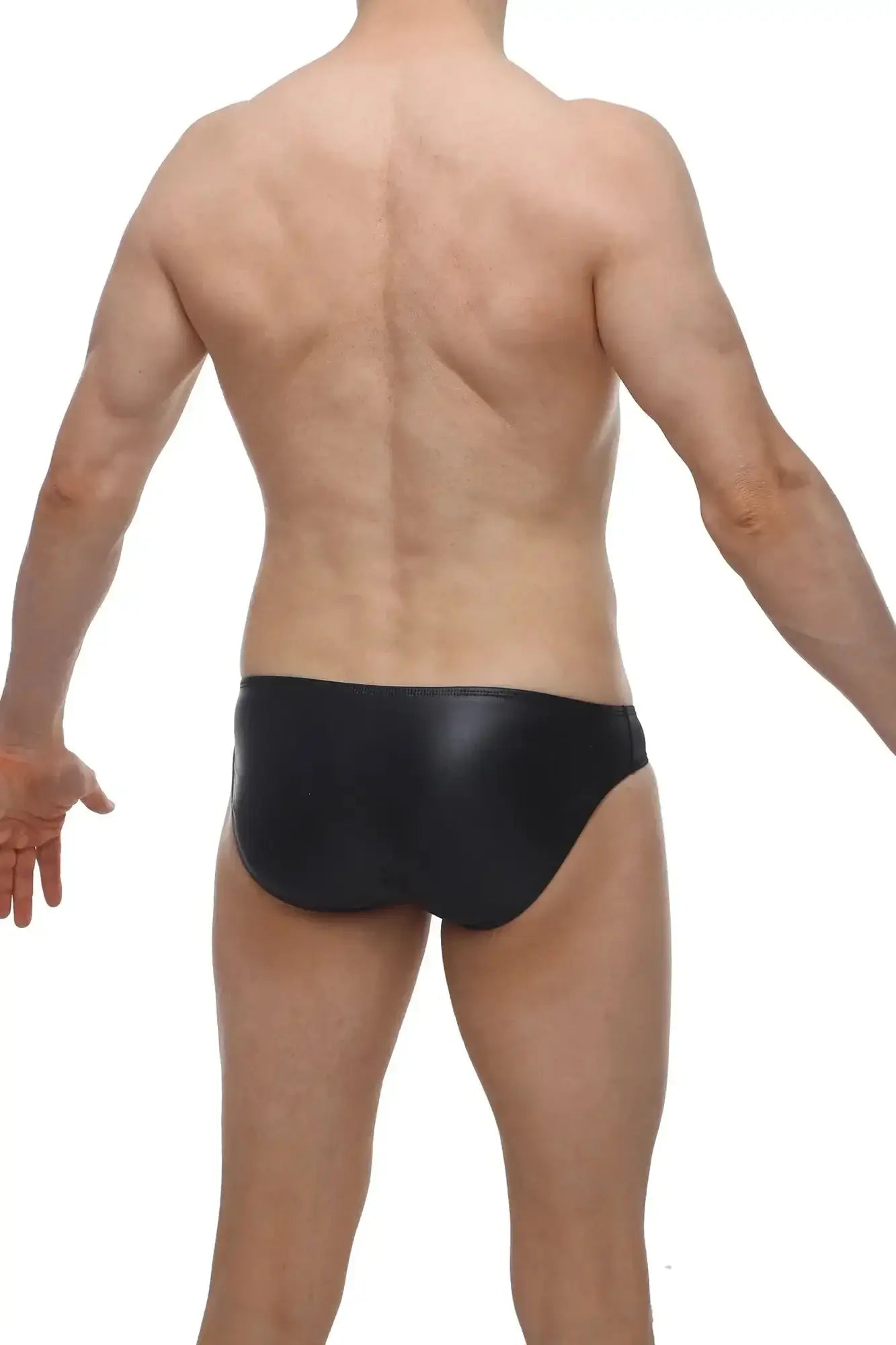 PetitQ bikini cuxac black sleek glossy swim trunks with a modern cut ideal for stylish swimwear use