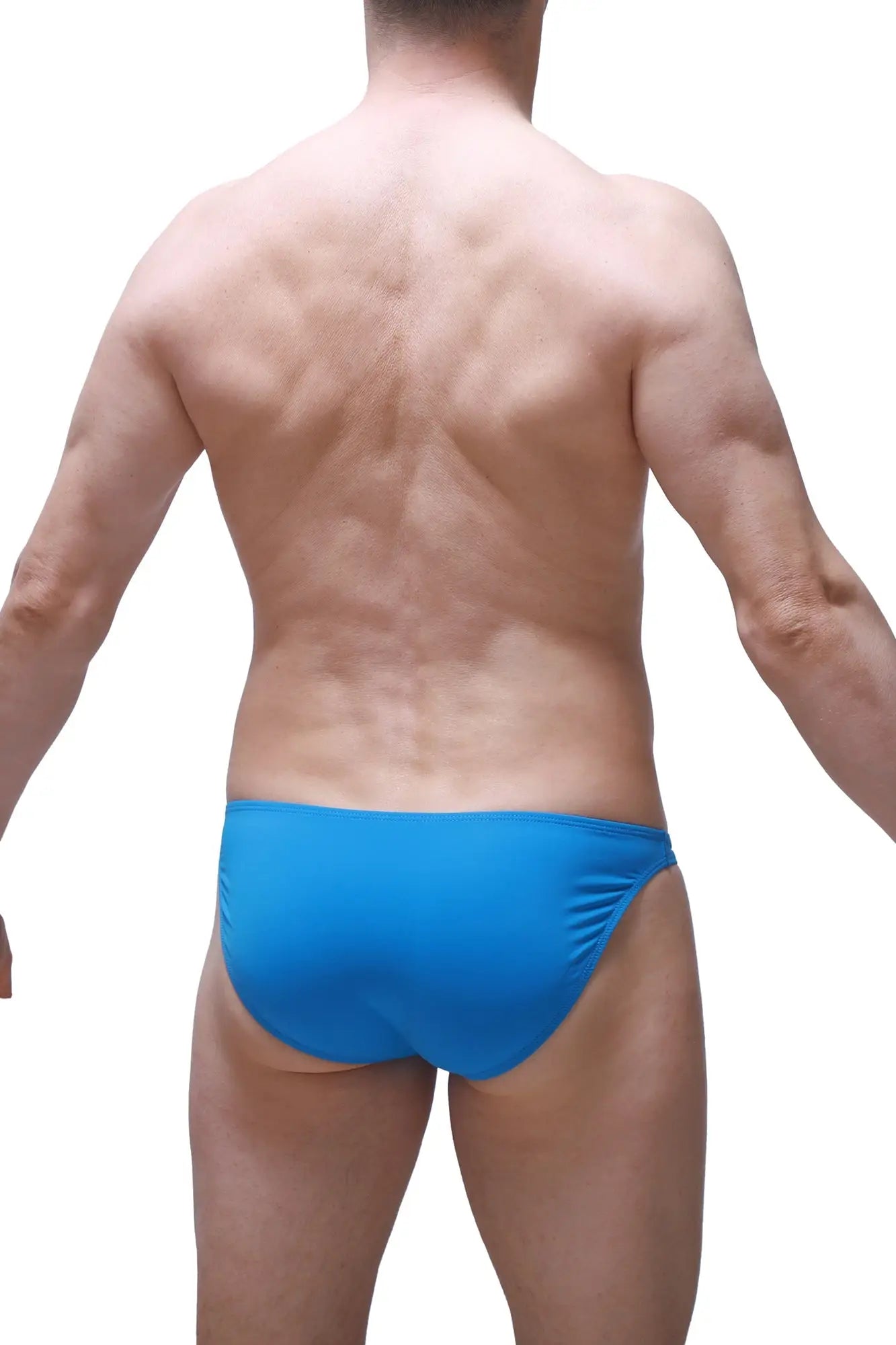 Bright blue form-fitting swim trunks from petitq bikini dome magic blue designed for comfortable swimwear use