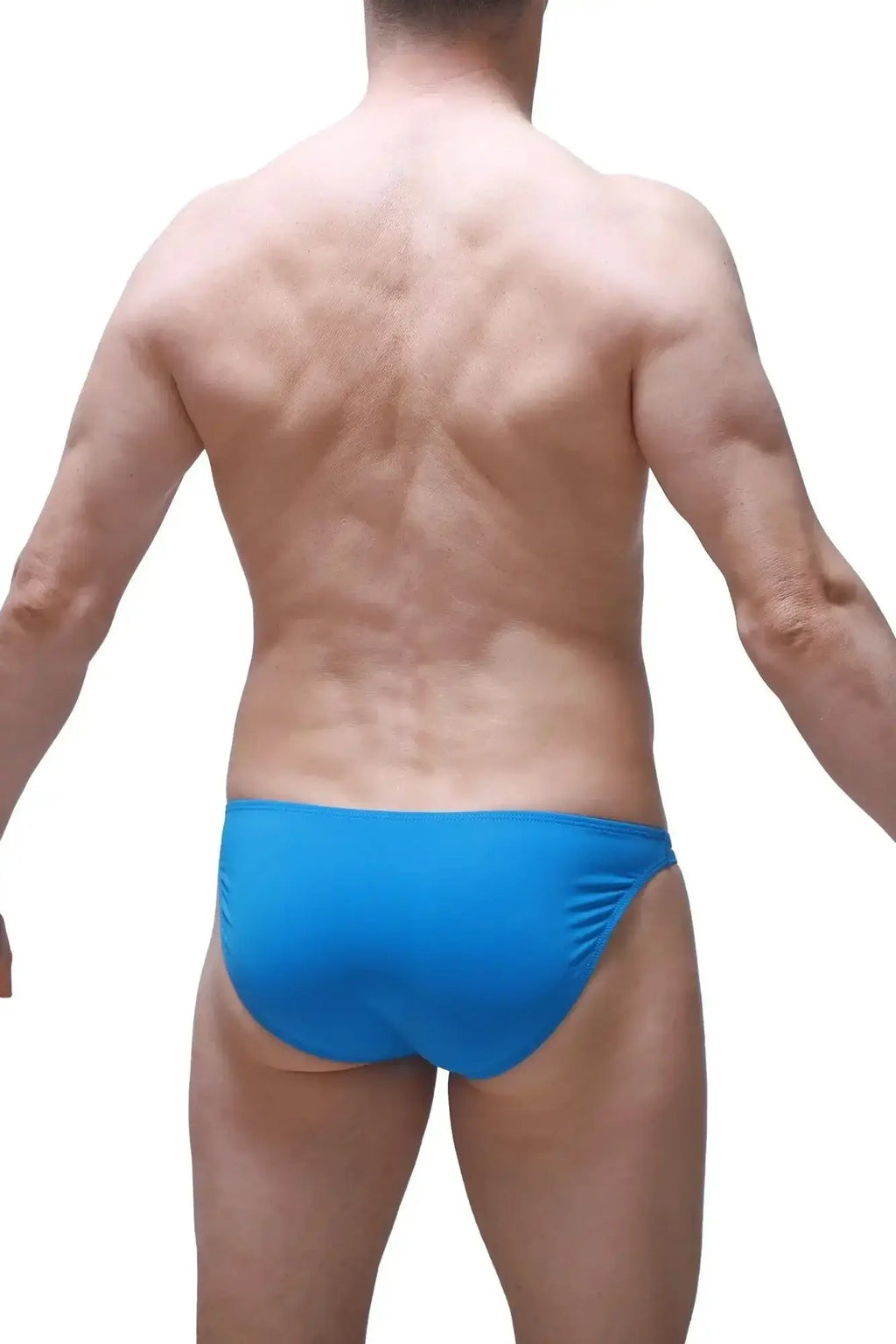 Bright blue form-fitting swim trunks from petitq bikini dome magic blue designed for comfortable swimwear use