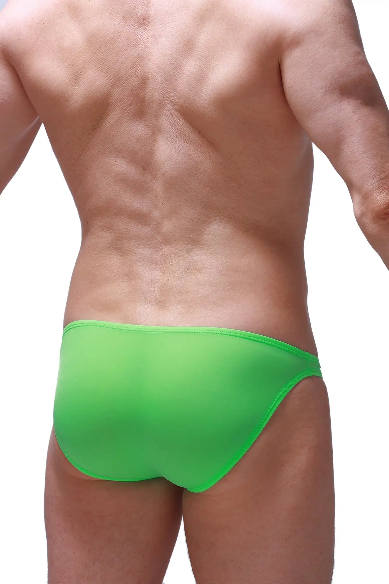 PetitQ bikini dome plum neon green bright green form-fitting swim trunks with smooth stretchy fabric