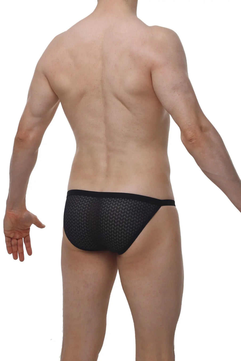 Black mesh briefs petitq bikini ladon macra black with a subtle geometric pattern and breathable design