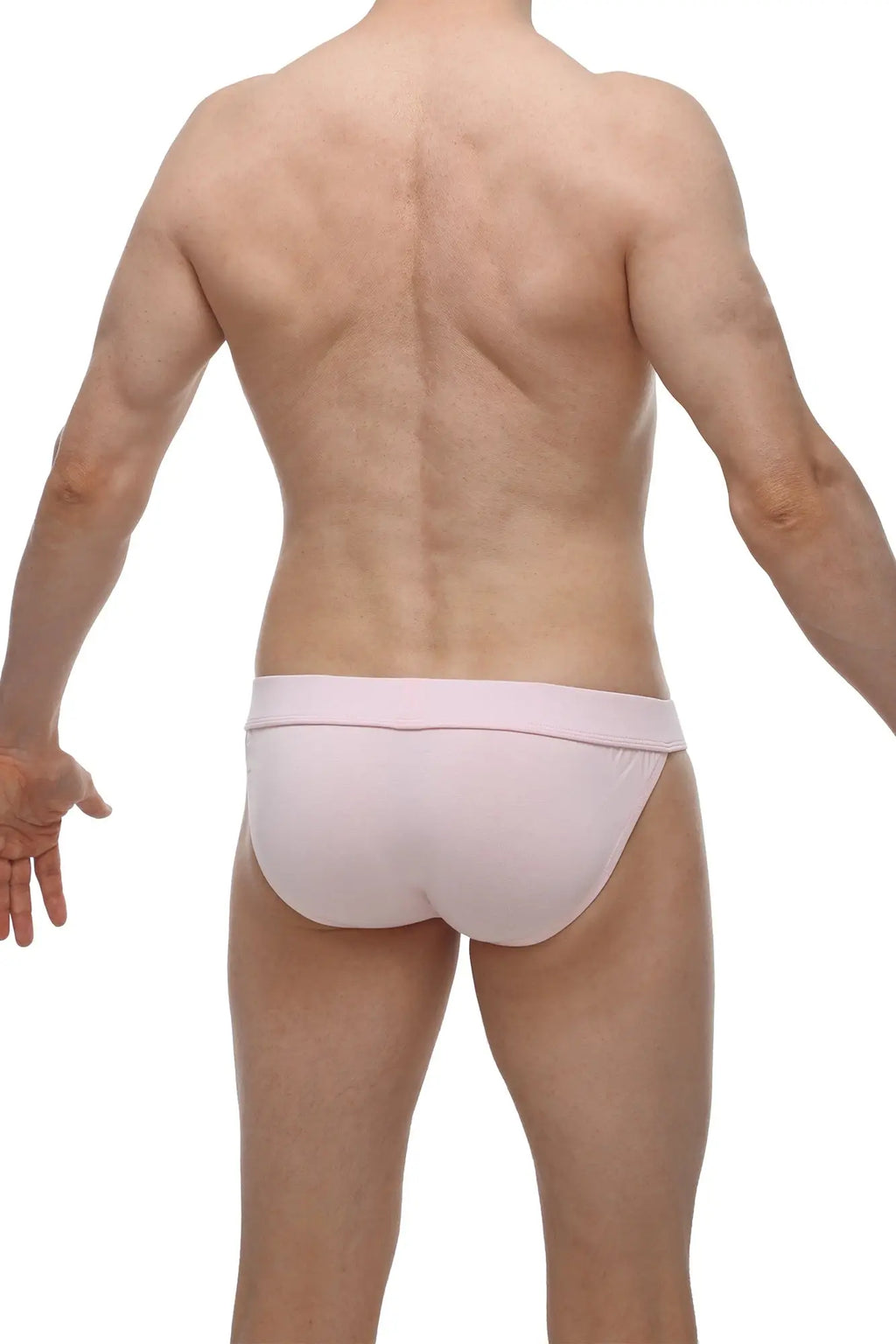 PetitQ bikini Linthes bamboo pink sleek brief with smooth fabric finish and narrow waistband in light pink color