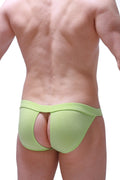 Light green petitq bikini manol bamboo athletic briefs with form-fitting cutout design for comfortable wear
