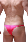 Bright pink mesh petitq bikini plellis bee briefs with a snug form fitting design