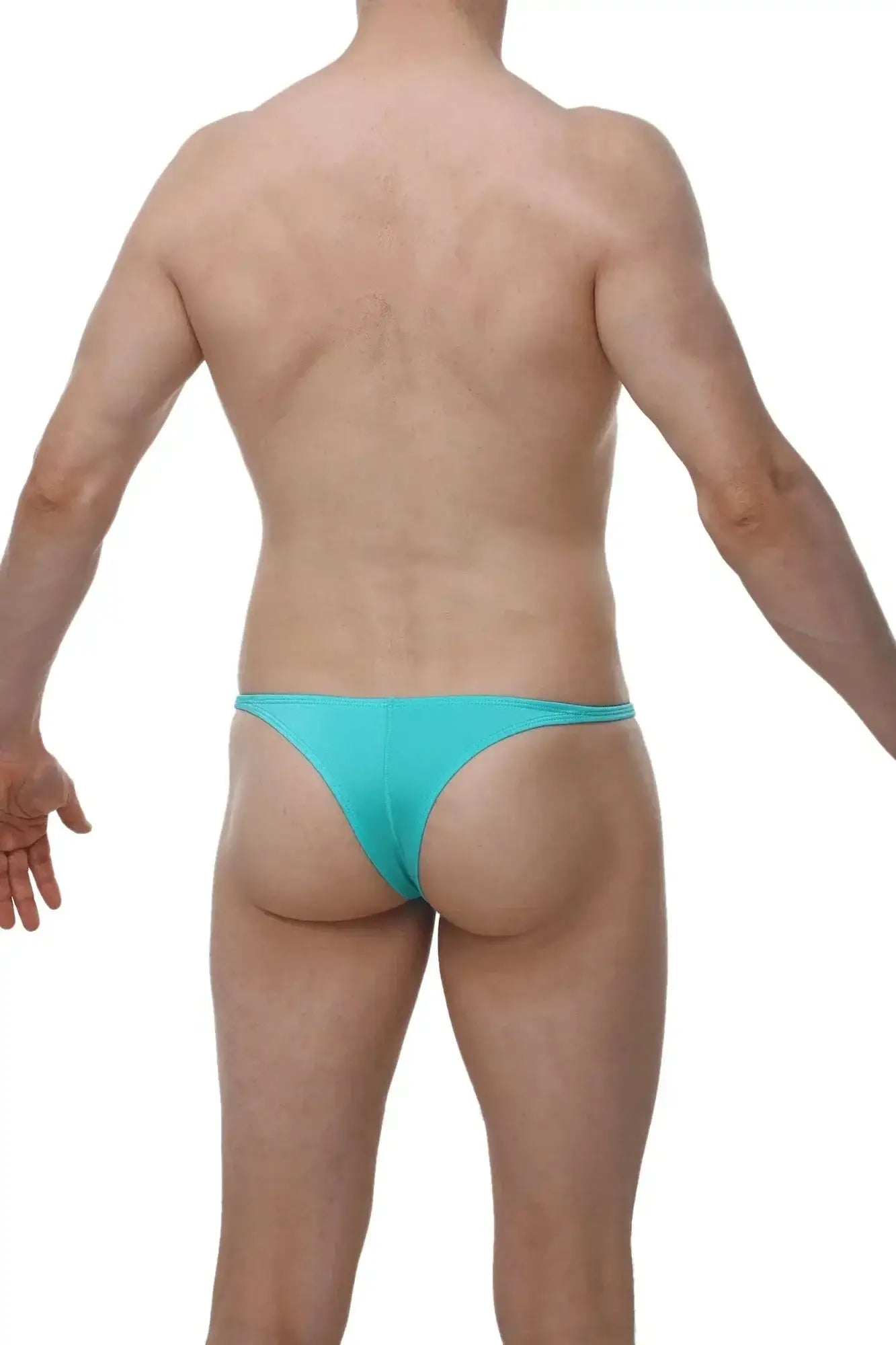 A sleek turquoise petitq bikini plellis joe green thong made of smooth fabric with a minimalist design