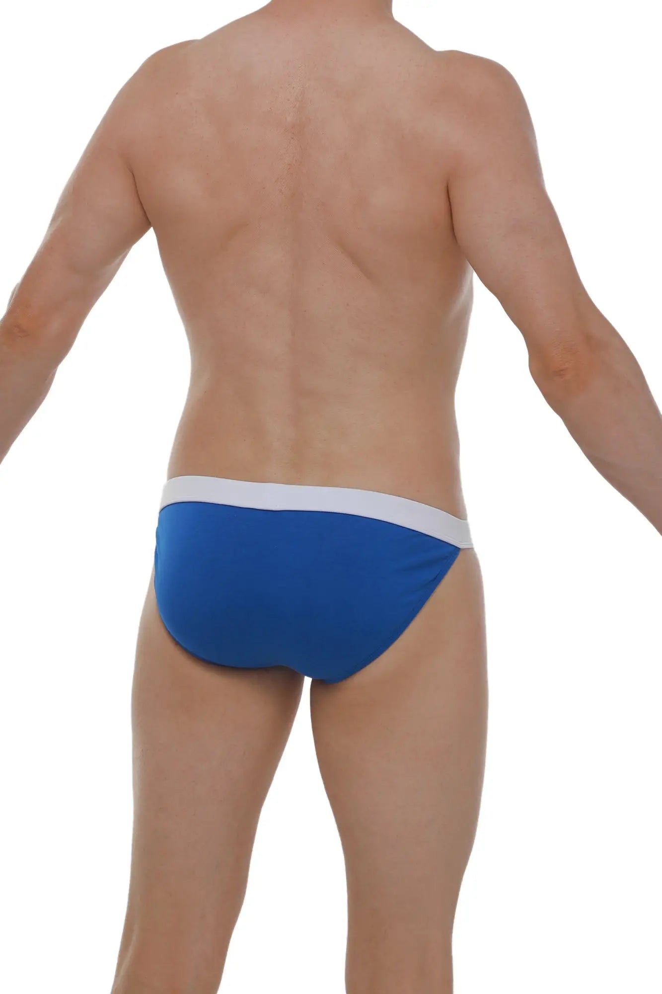 PetitQ bikini sillas modal blue swim trunks in blue with a white waistband made from soft modal fabric