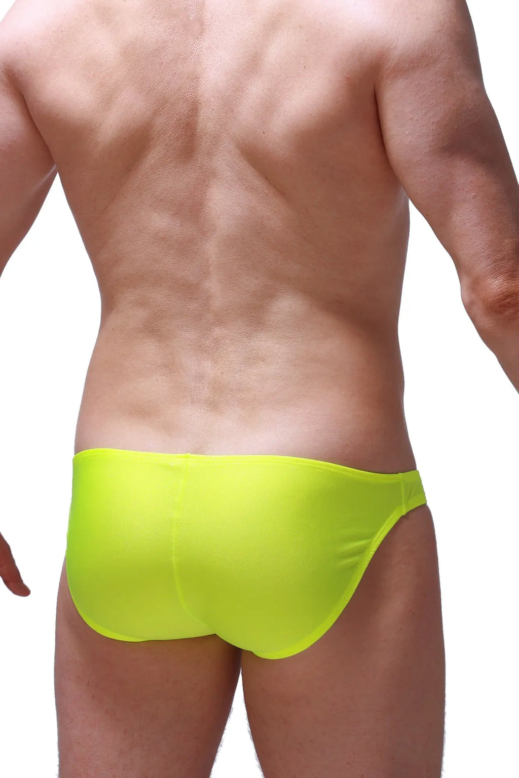 PetitQ bikini taik joe neon yellow swim trunks with bright neon yellow color and smooth form-fitting design