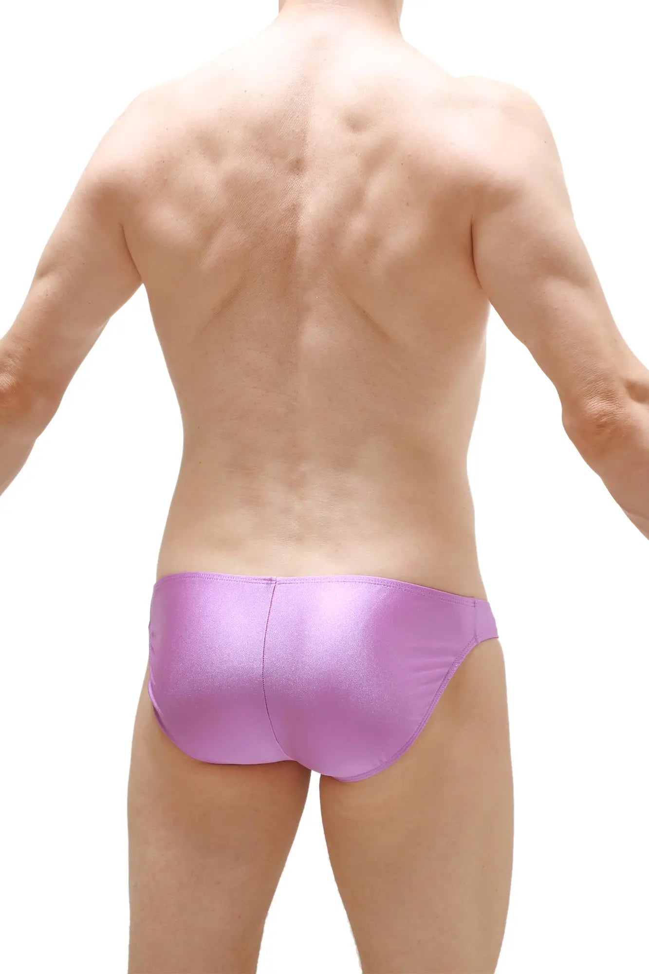 Shiny lavender swim trunks from petitq bikini taik joe purple made for stylish beachwear and swimming
