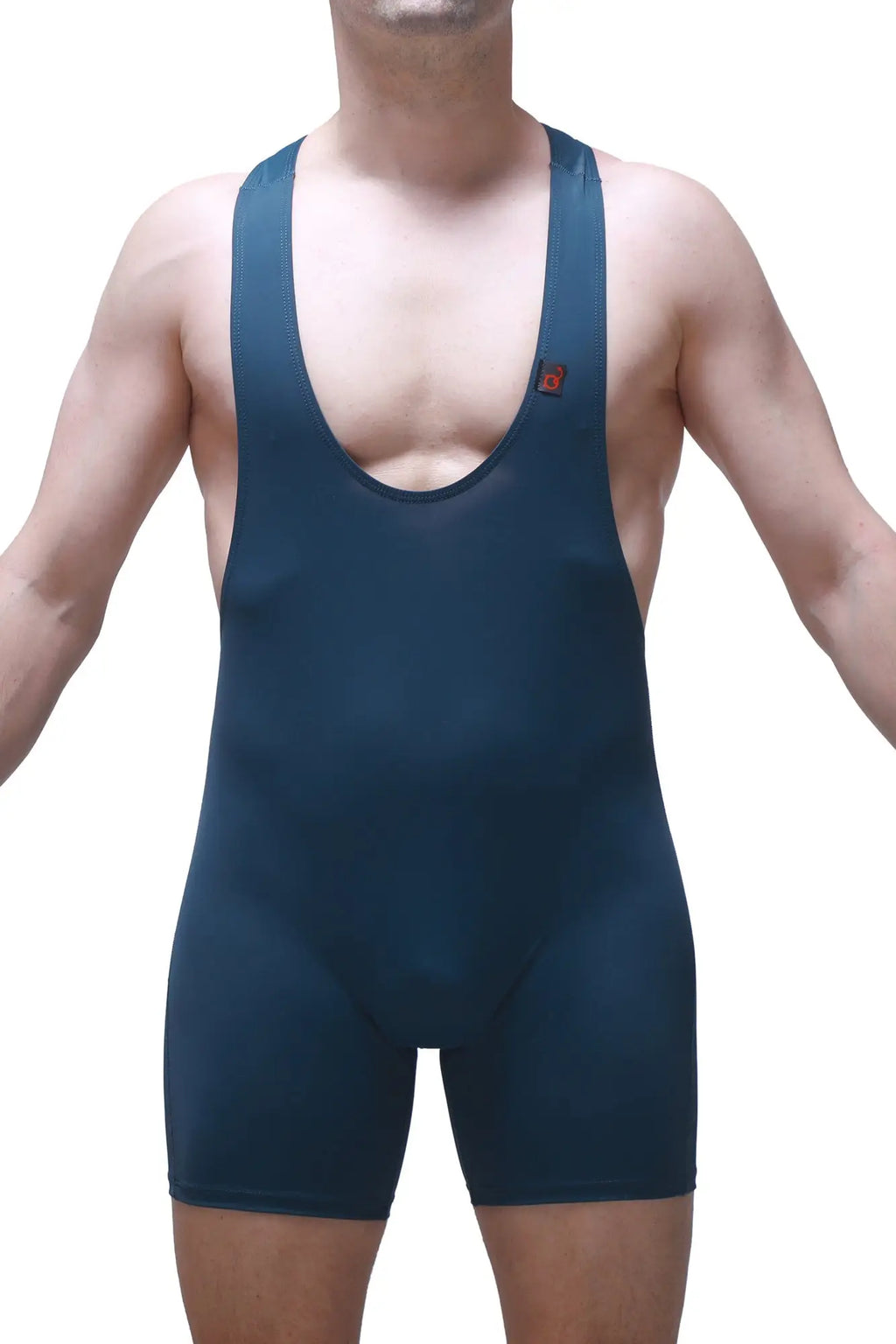 Dark blue petitq bodyboxer athletic singlet with snug fit and thin shoulder straps for activewear use