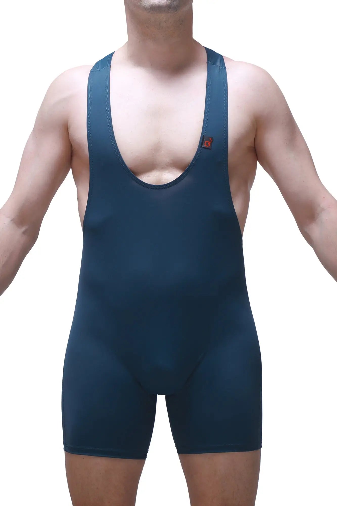 Dark blue petitq bodyboxer athletic singlet with snug fit and thin shoulder straps for activewear use