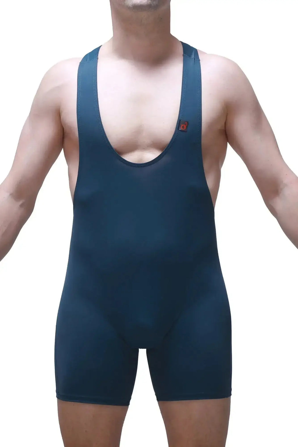 Dark blue petitq bodyboxer athletic singlet with snug fit and thin shoulder straps for activewear use