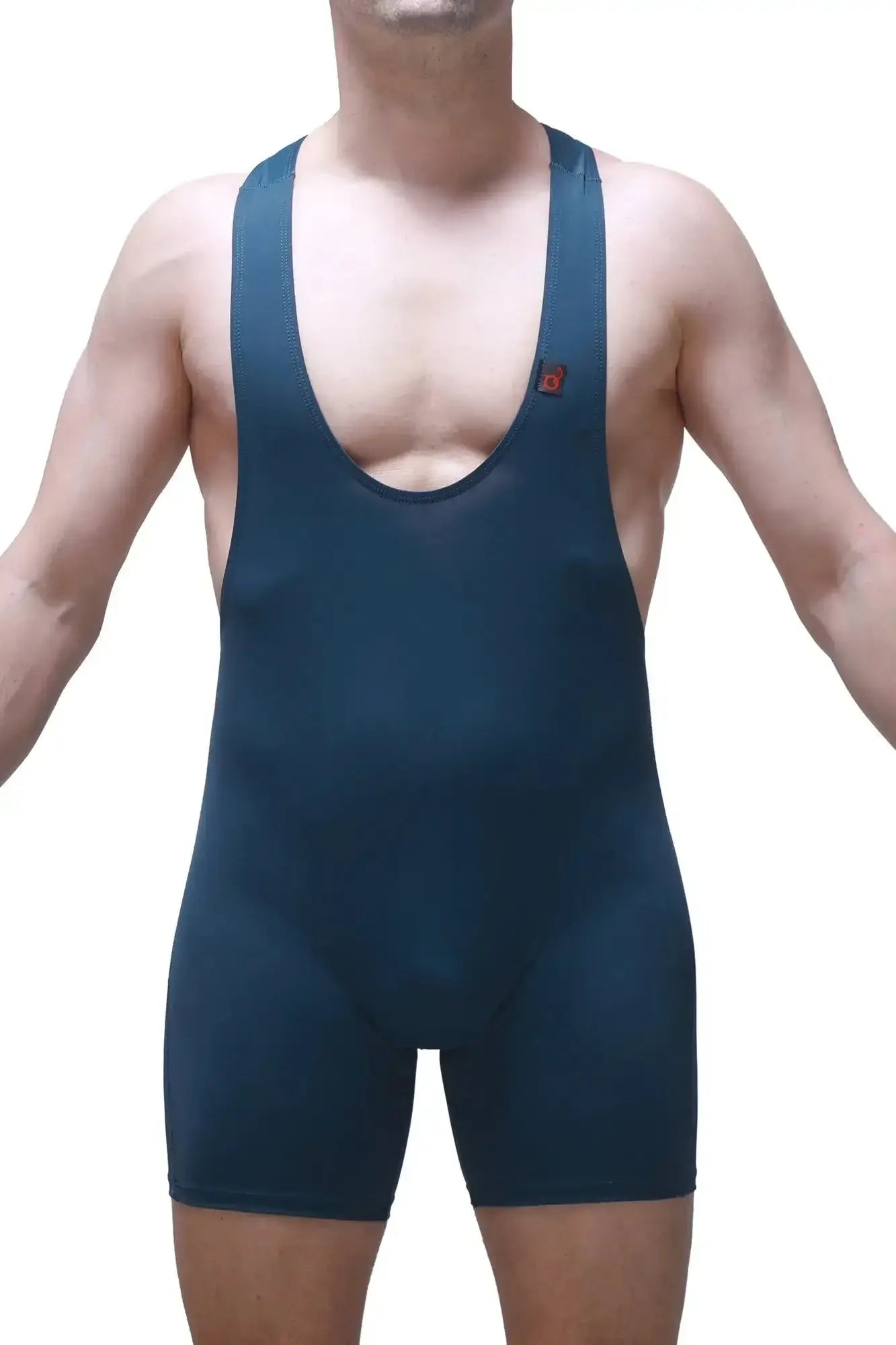 Dark blue petitq bodyboxer athletic singlet with snug fit and thin shoulder straps for activewear use