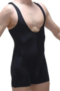 PetitQ Bodyboxer Malay Plum black form-fitting tank top with deep v-neckline and wide shoulder straps