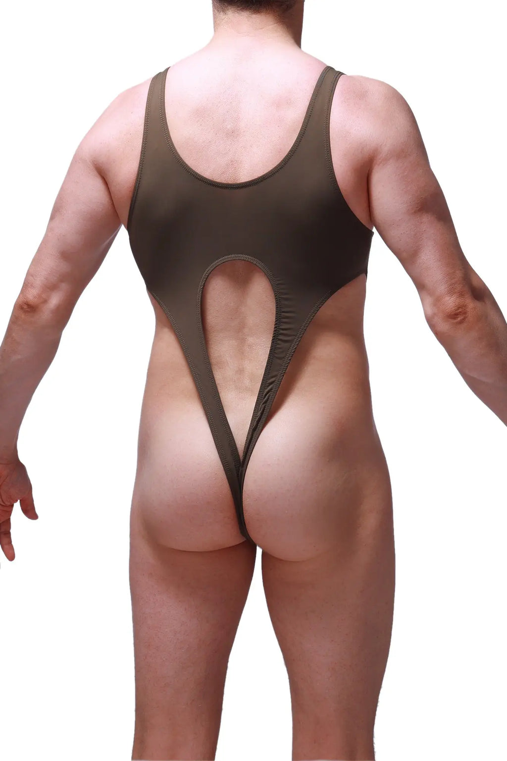 Olive green one-piece swimsuit petitq bodysuit caussol plum olive with distinctive cutout design