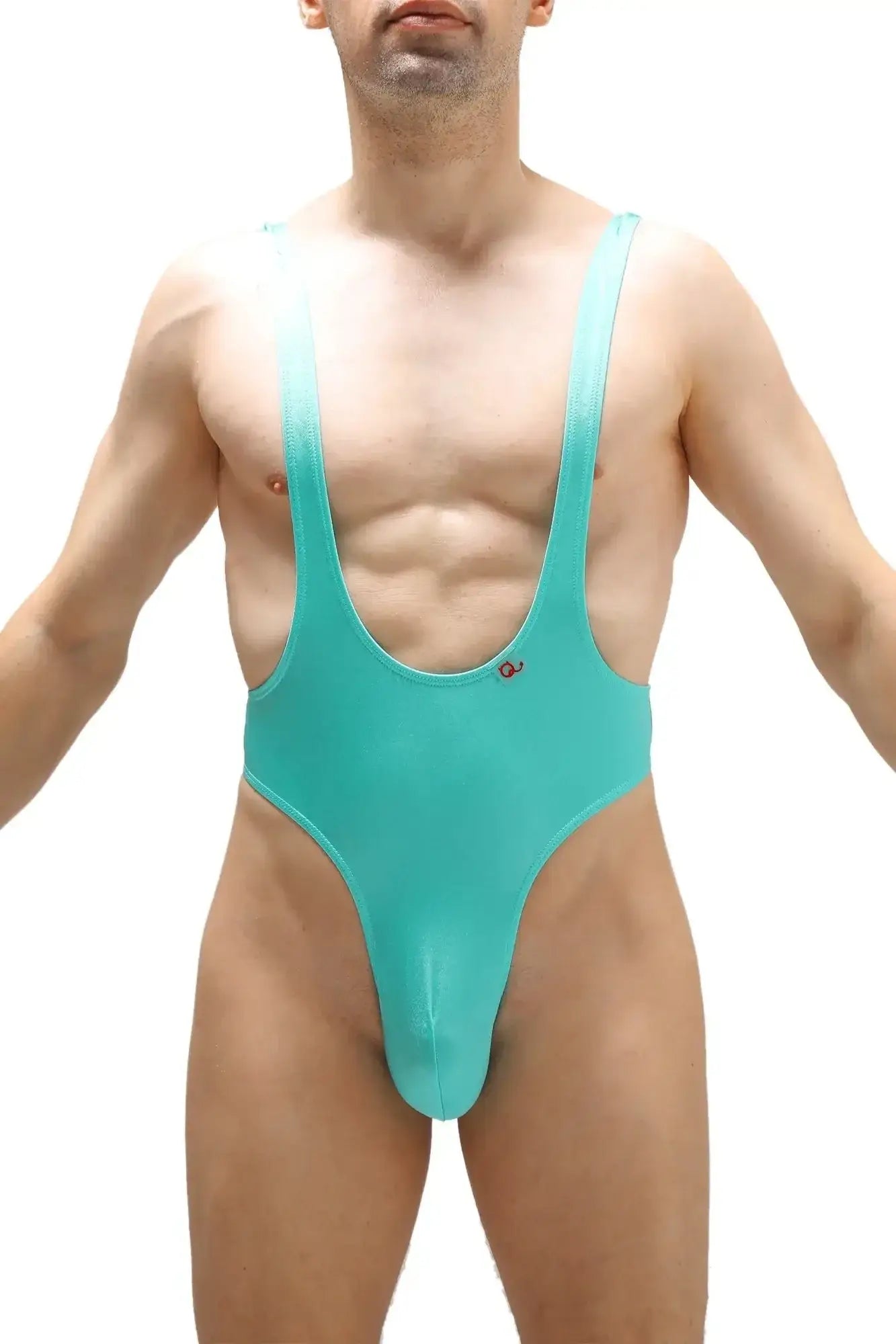 Teal petitq bodysuit thong gonzac joe green one-piece swimsuit with thin shoulder straps and high-cut leg design