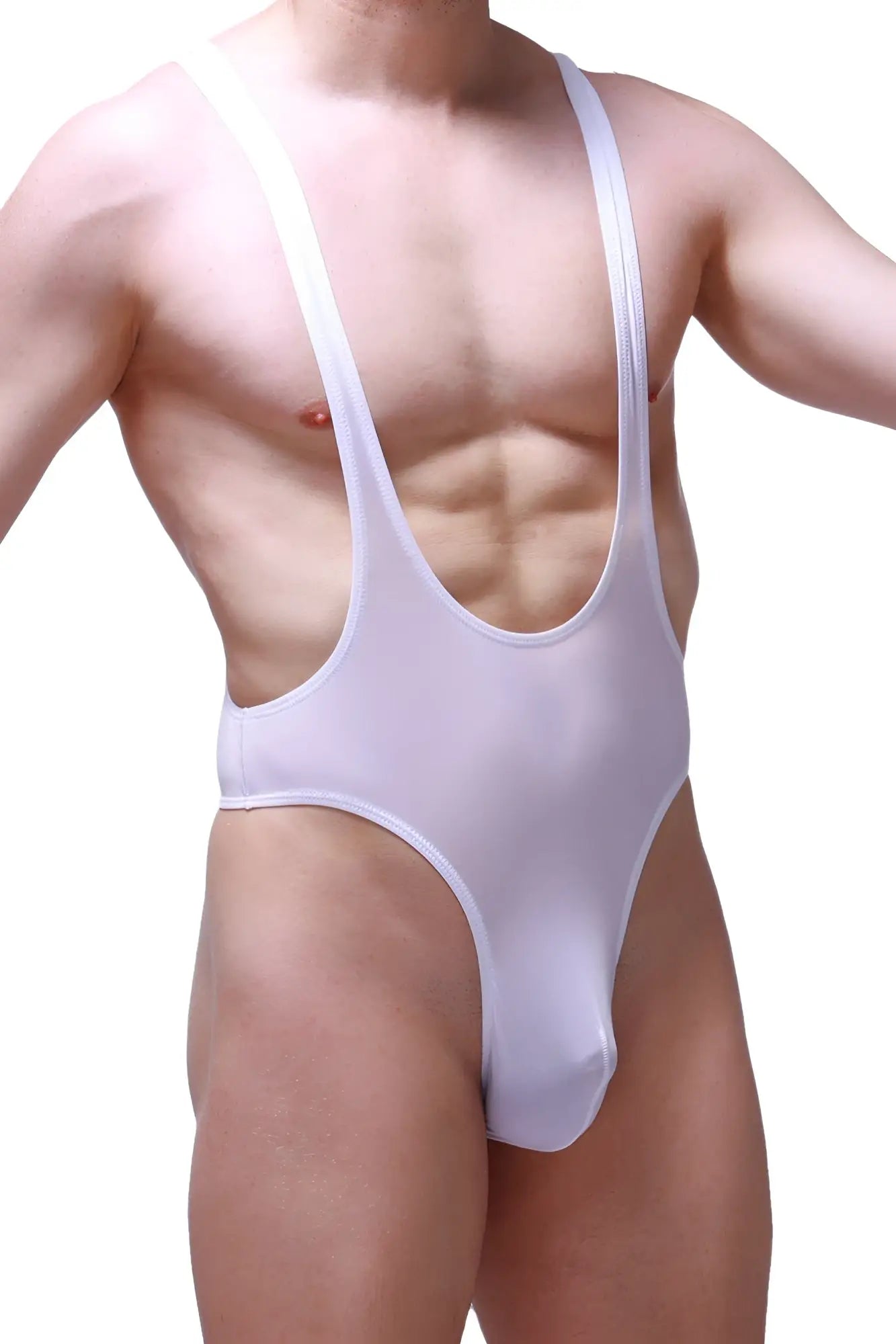 Petitq bodysuit thong gonzac plum white white form-fitting one-piece swimsuit with thin shoulder straps and deep scoop neckline