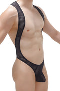 Petitq bodythong deluz durtol black mesh bodysuit with plunging neckline and high cut legs