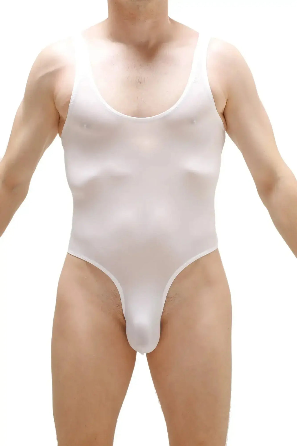 PetitQ bodythong Nexon plum white white form-fitting one-piece swimsuit with scoop neckline and high-cut legs
