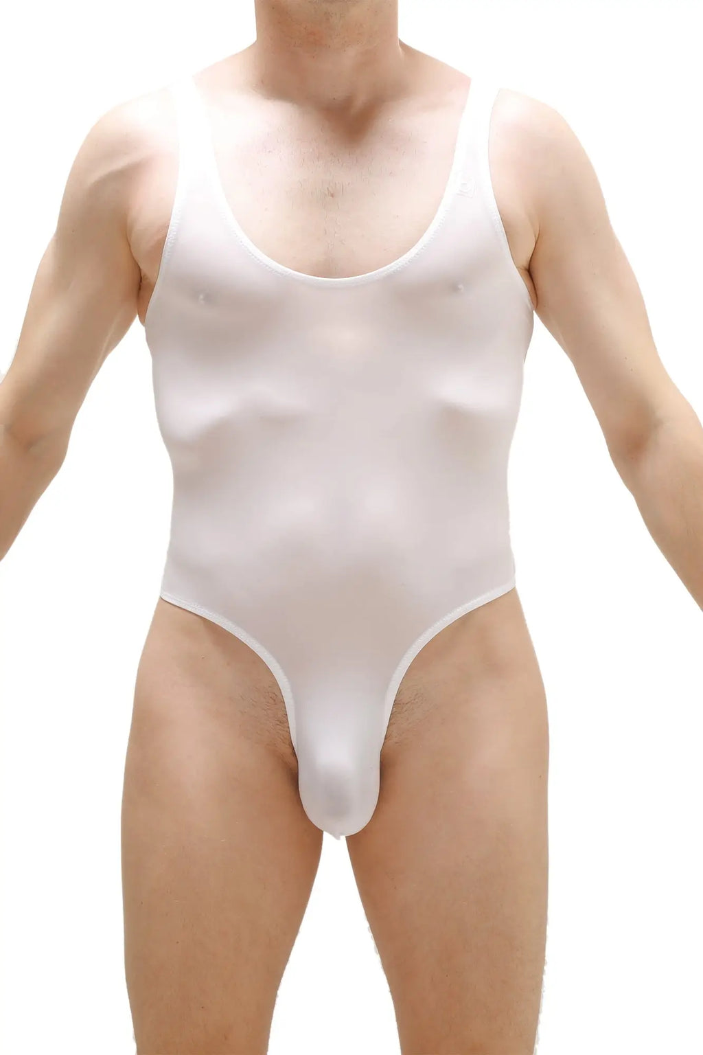 PetitQ bodythong Nexon plum white white form-fitting one-piece swimsuit with scoop neckline and high-cut legs