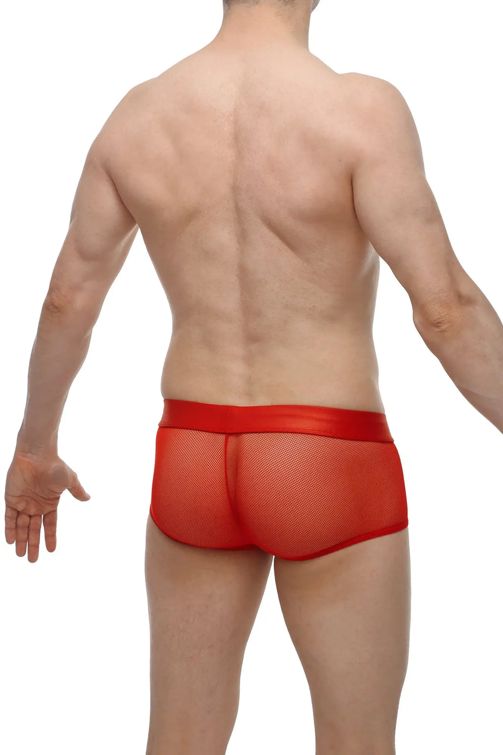 PetitQ boxer Ablon red red mesh briefs with a solid red waistband for breathable comfort and style