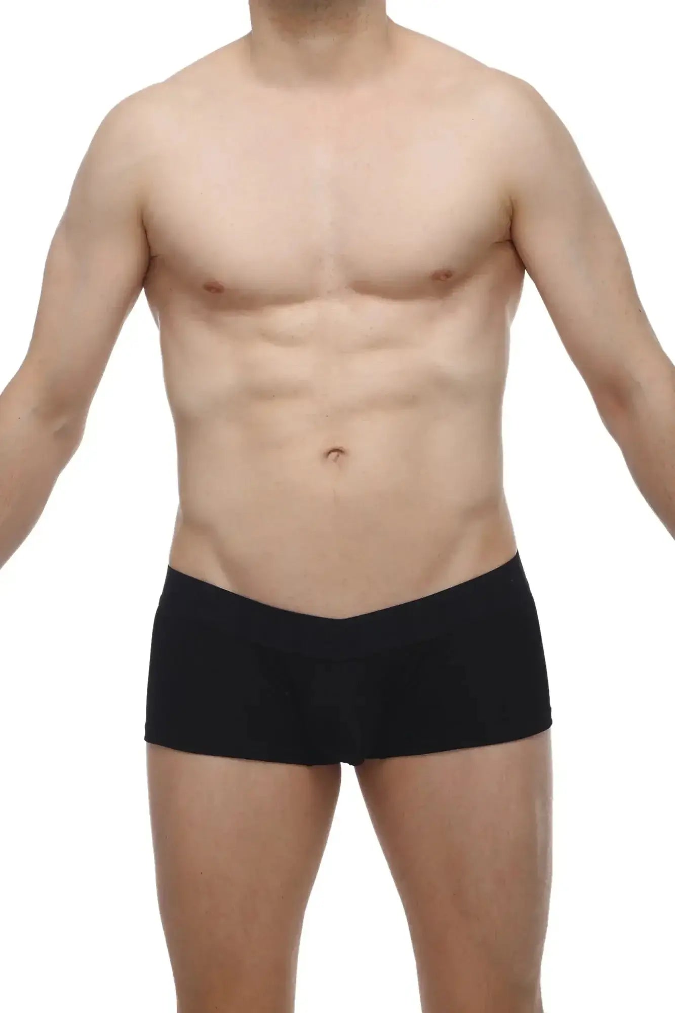Black petitq boxer algun modal briefs with smooth form-fitting design made from modal fabric