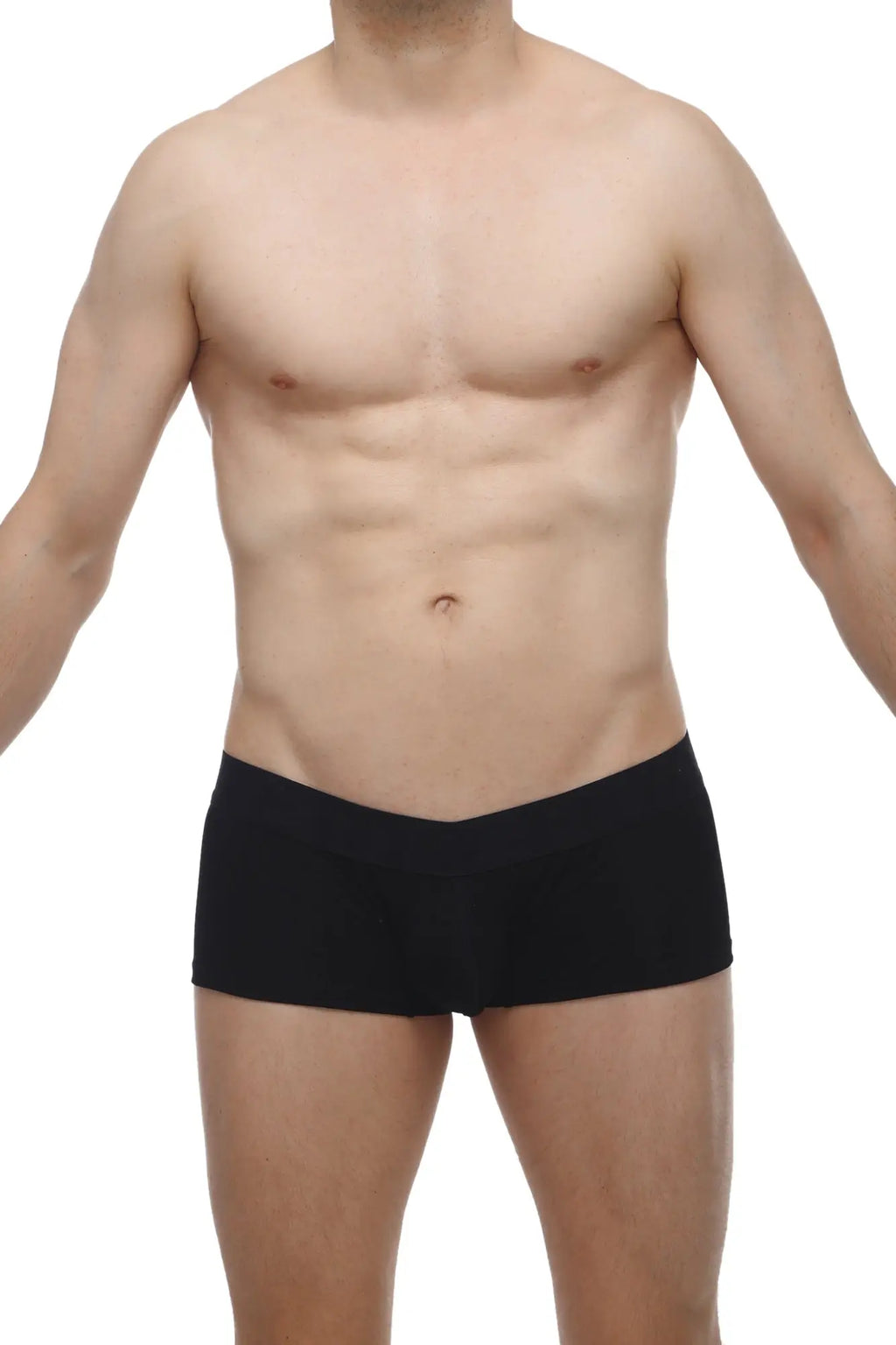 Black petitq boxer algun modal briefs with smooth form-fitting design made from modal fabric