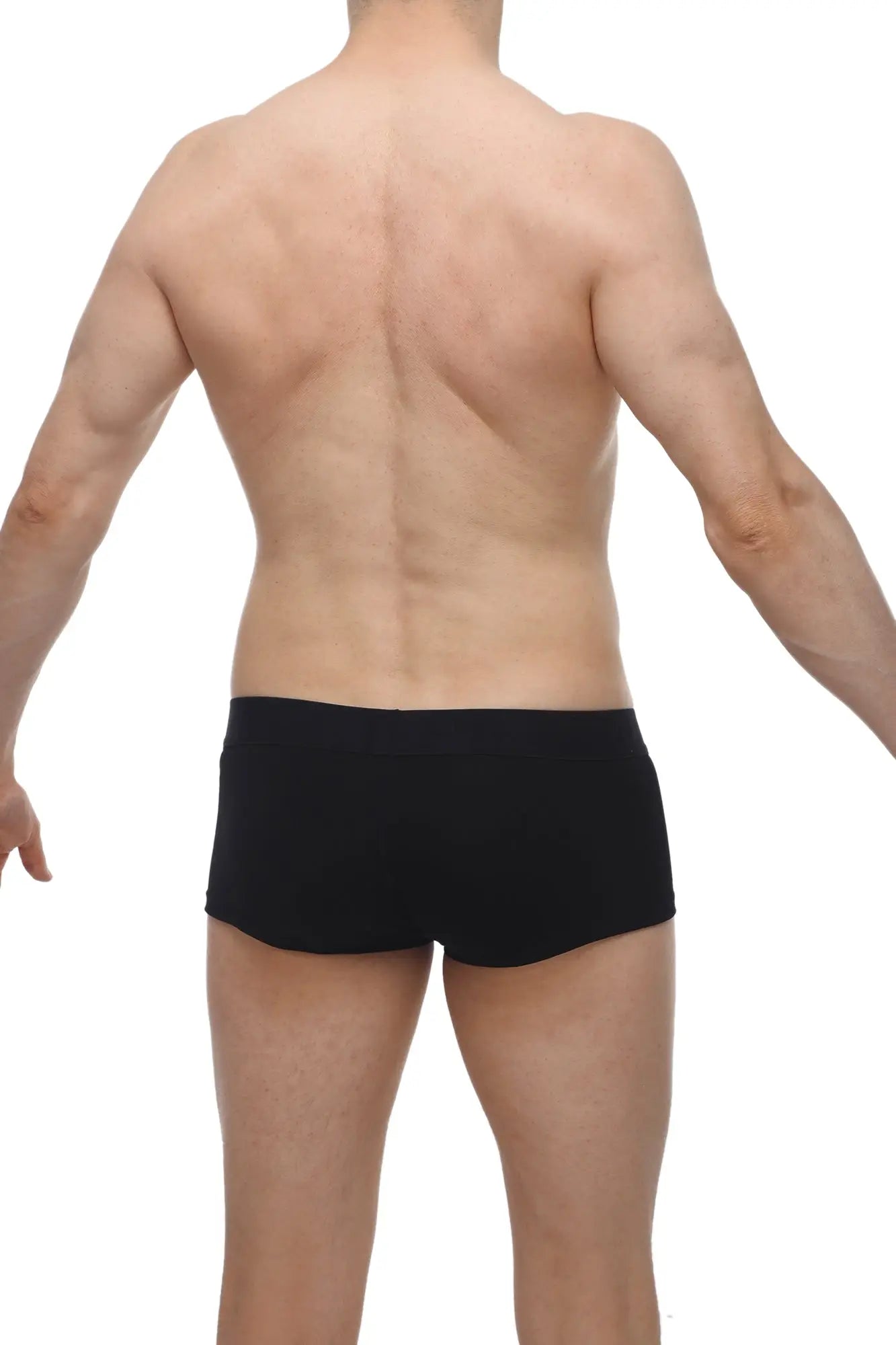 Black petitq boxer algun modal briefs with smooth form-fitting design made from modal fabric for comfortable wear
