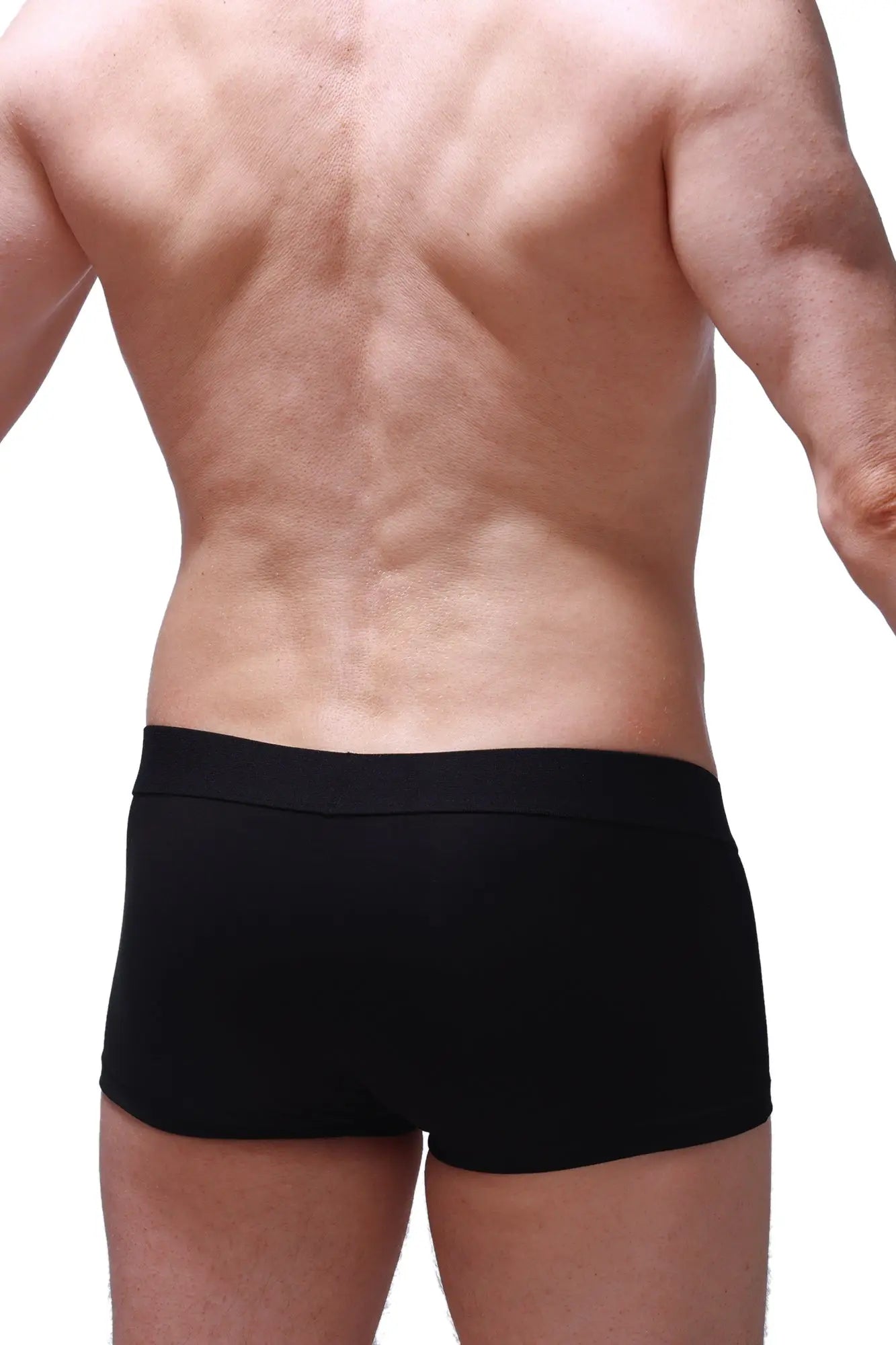 Black petitq boxer anjouin briefs with smooth form fitting design for comfortable everyday wear