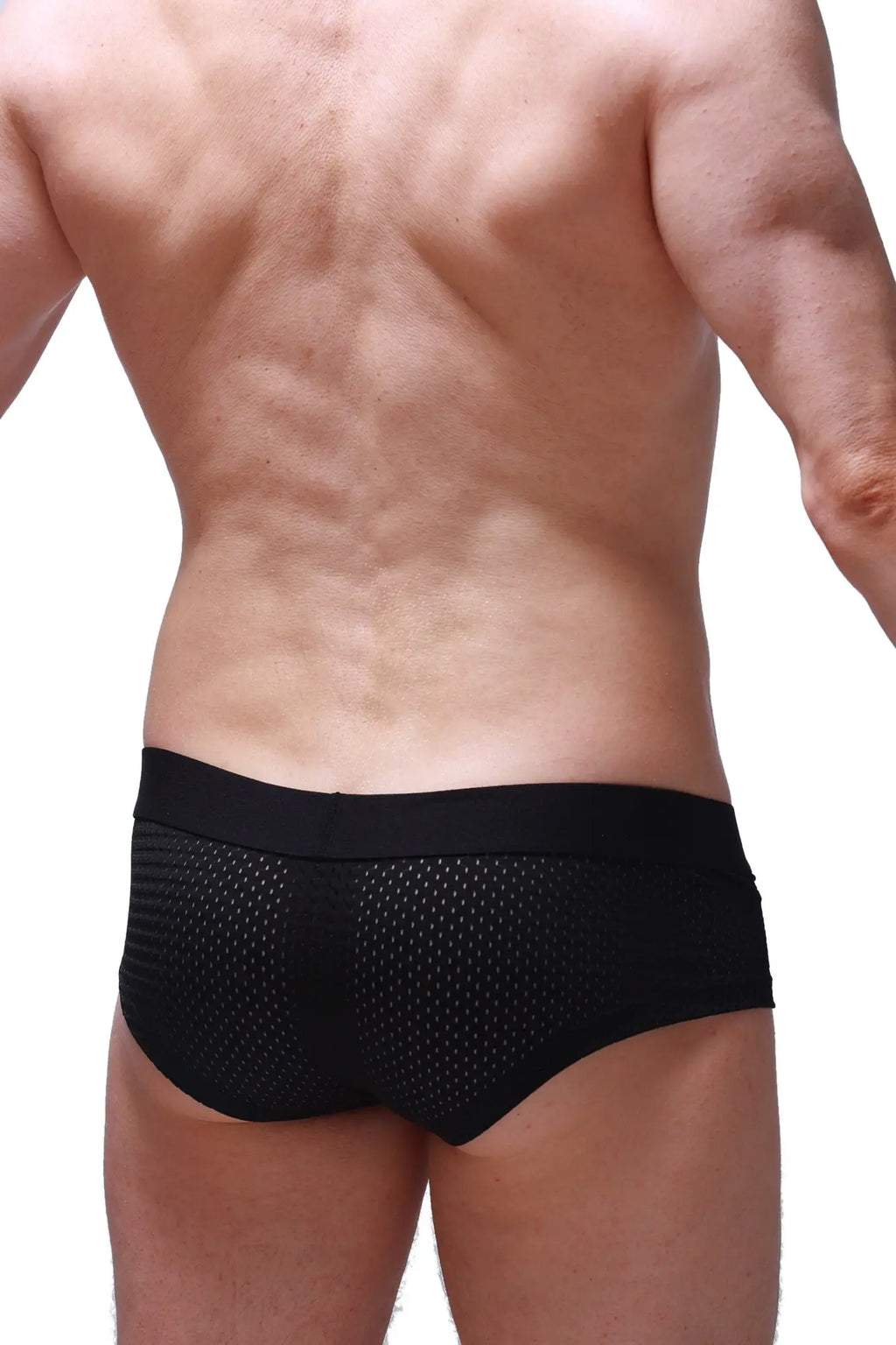 Black mesh petitq boxer brief chill bee with solid waistband designed for breathable comfort