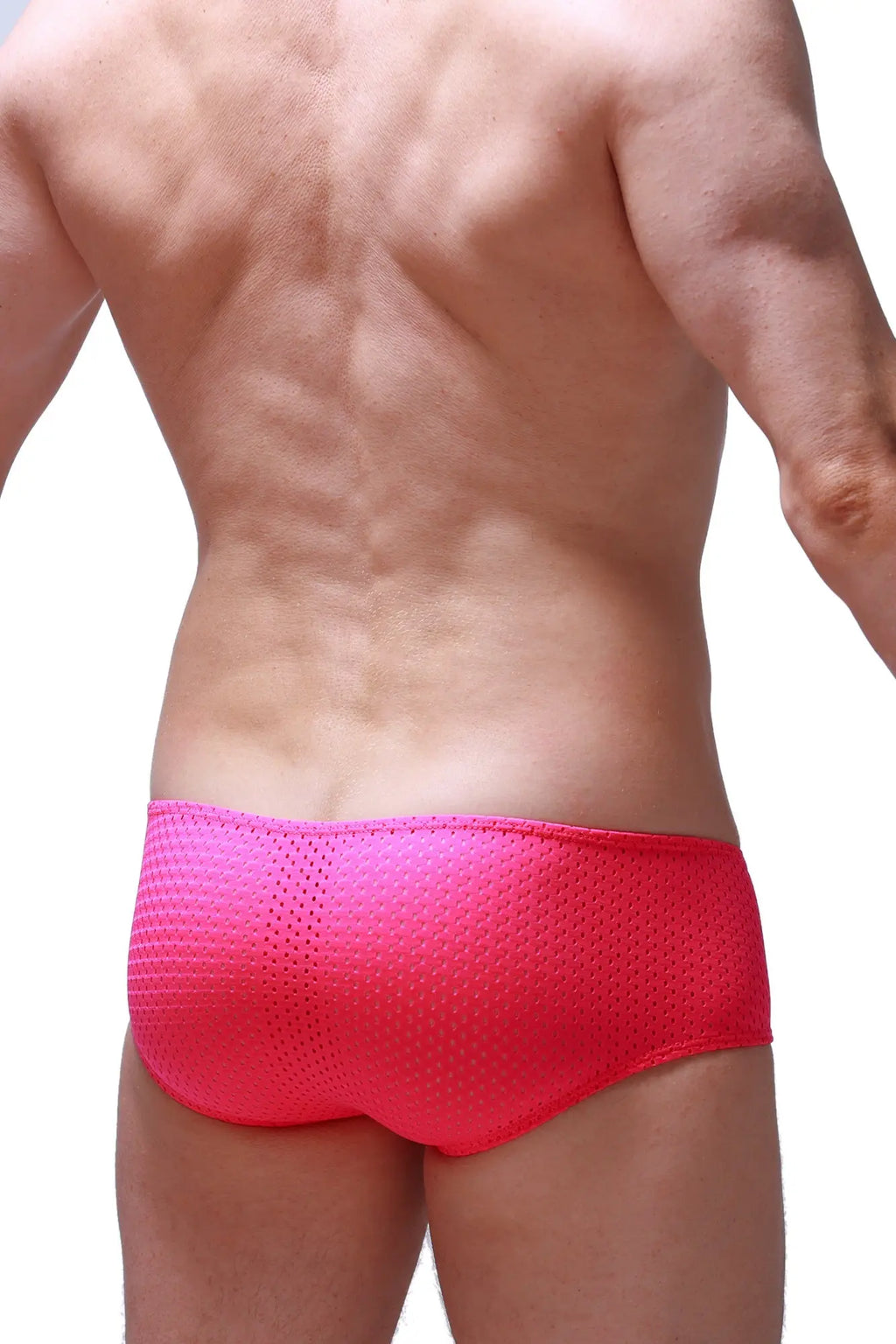 Petitq boxer brief chill bee pink bright pink mesh swim trunks with snug form-fitting design