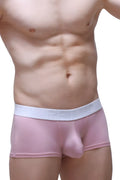 Pink petitq boxer brief dome skine tea rose with white elastic waistband embossed with dep brand name