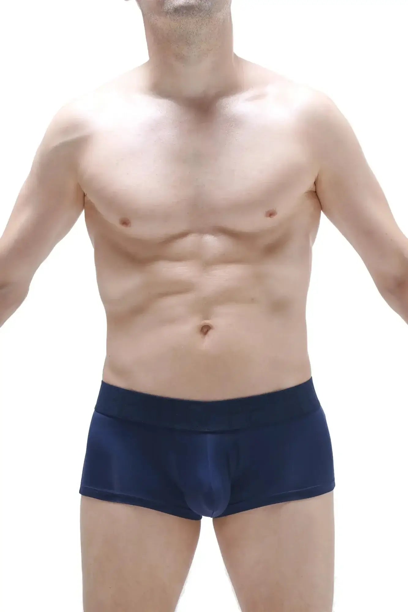 Navy blue petitq boxer brief reotier plum with smooth, form-fitting fabric and contoured design for men