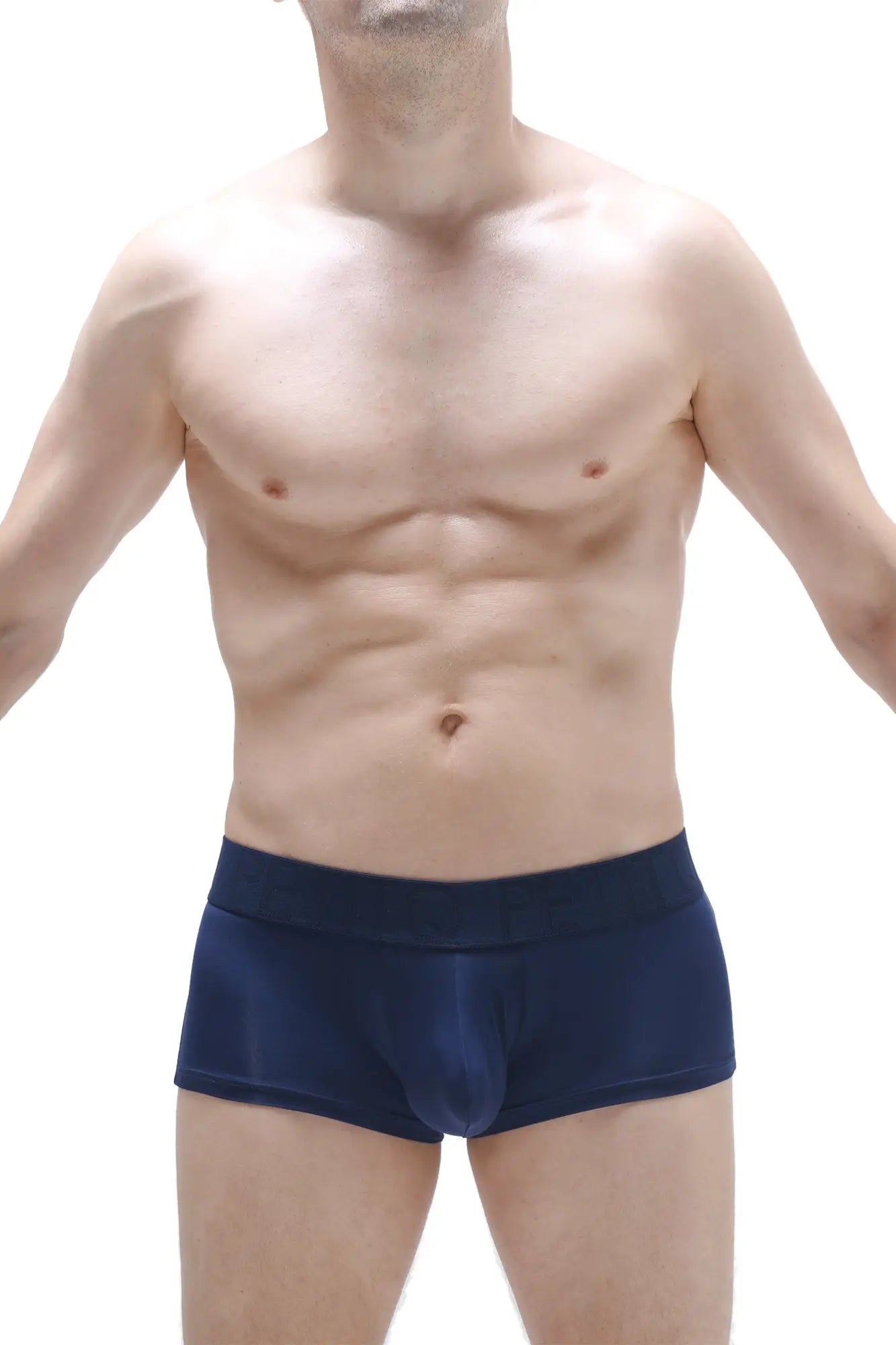 Navy blue petitq boxer brief reotier plum with smooth, form-fitting fabric and contoured design for men